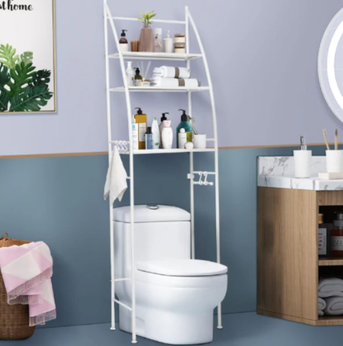 Raft depozitare AT PERFORMANCE®, peste toaleta/masina de spalat cu 3 polite.